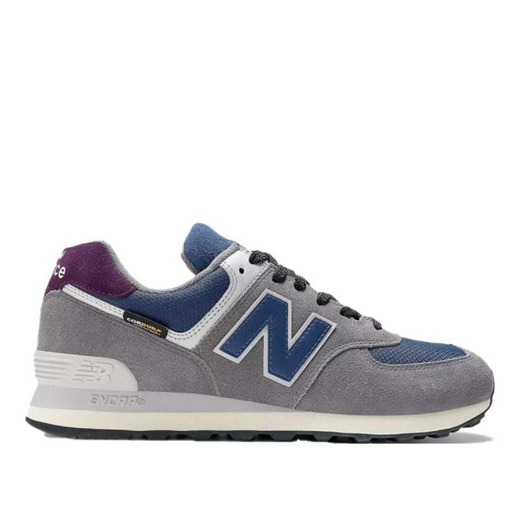 New Balance 574 Cordura Lifestyle Sneakers, Grey/Navy/Purple, Size 10.5